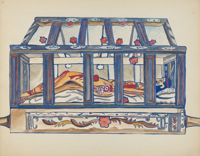 Tafel 4: Christus im Grab: Aus dem Portfolio "Spanische Kolonialdesigns von New Mexico" von American 20th Century