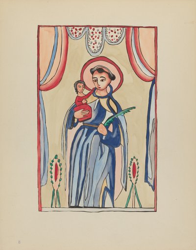Tafel 8: Heiliger Antonius von Padua: Aus dem Portfolio "Spanische Kolonialdesigns von New Mexico" von American 20th Century