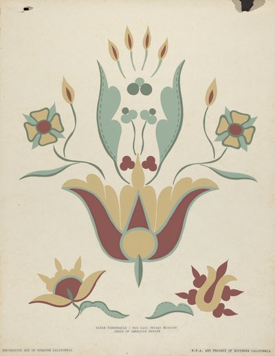 San Luis Obispo Missionsaltar-Tabernakel aus dem Portfolio "Dekorative Kunst des spanischen Kaliforniens" von American 20th Century