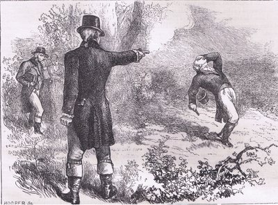 Duell zwischen Burr und Hamilton, Illustration aus Cassells Geschichte der Vereinigten Staaten, veröffentlicht von Cassell, Petter & Galpin, ca. 1900 von American English school