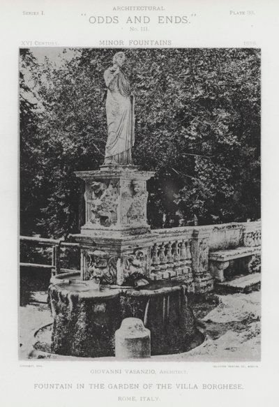 Brunnen im Garten der Villa Borghese, Rom, Italien von American Photographer (after)