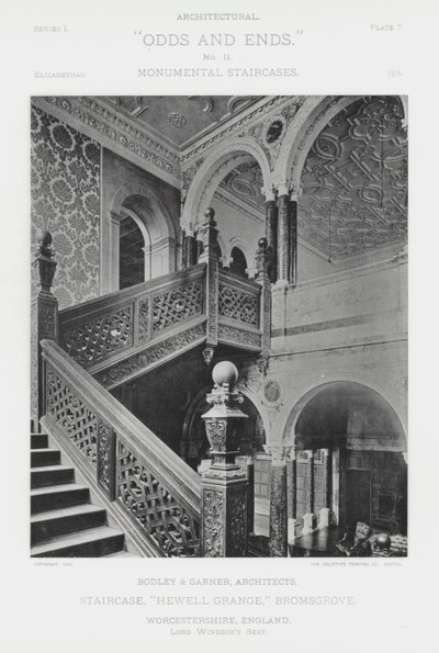 Treppe, "Hewell Grange," Bromsgrove, Worcestershire, England von American Photographer (after)