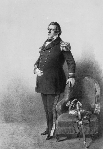 Kommodore Matthew Calbraith Perry, graviert von Wilhelm Heine, ca. 1856 (Lithographie) von American Photographer