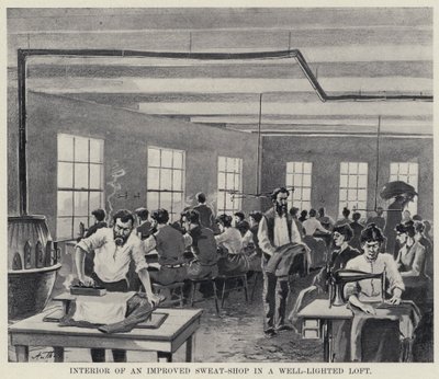 Innenansicht einer verbesserten Sweat-Shop in einem gut beleuchteten Loft von American Photographer