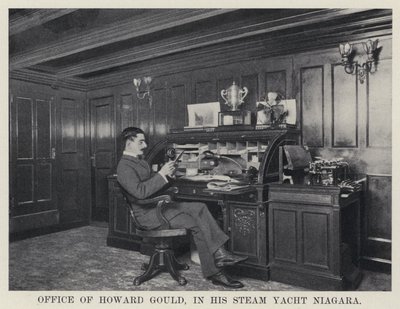 Büro von Howard Gould in seiner Dampfyacht Niagara von American Photographer