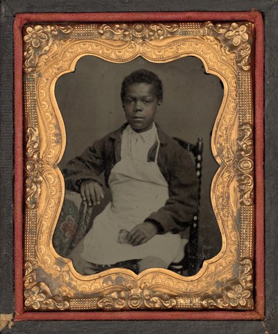 Porträt eines Jungen mit einer Tonpfeife, ca. 1860 von American Photographer
