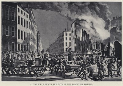 Eine Feuerszene während der Tage der Freiwilligen Feuerwehr von American School