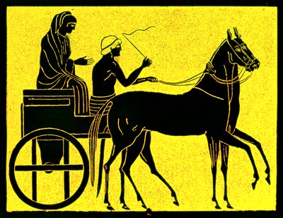 Ein griechischer Wagen, Illustration aus Geschichte Griechenlands von Victor Duruy, veröffentlicht 1890 von American School