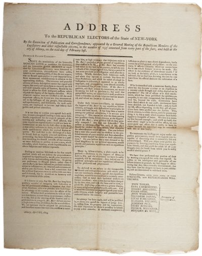 Ansprache an die republikanischen Wähler des Staates New York, 6. April 1804 von American School