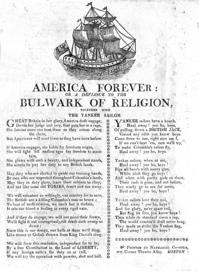 Amerika für immer oder eine Herausforderung an das Bollwerk der Religion, zusammen mit dem Yankee-Segler von American School