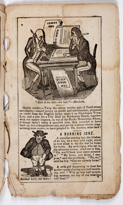 Und wenn wir scheitern - wir scheitern! Macbeth, Seite 7 aus Eltons Comic All-my-nack, 1838 von American School