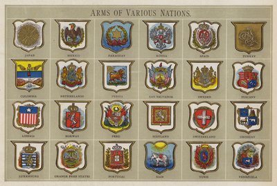 Wappen verschiedener Nationen von American School