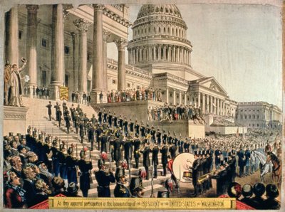 Wie sie bei der Amtseinführung des Präsidenten der Vereinigten Staaten in Washington erschienen von American School