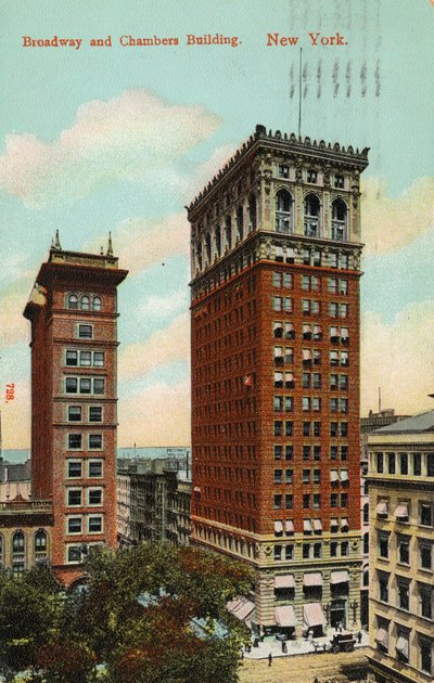 Broadway und Chambers Building, New York, ca. 1900-09 von American School