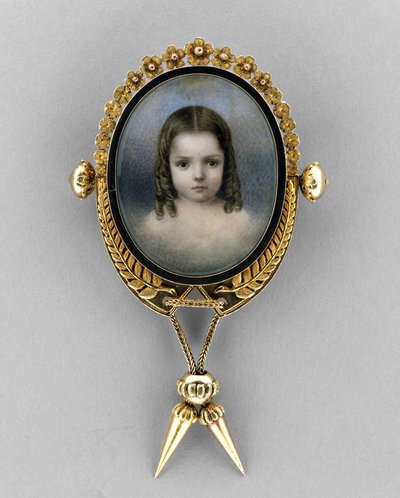 Brosche mit Porträt eines Mädchens, ca. 1860 von American School