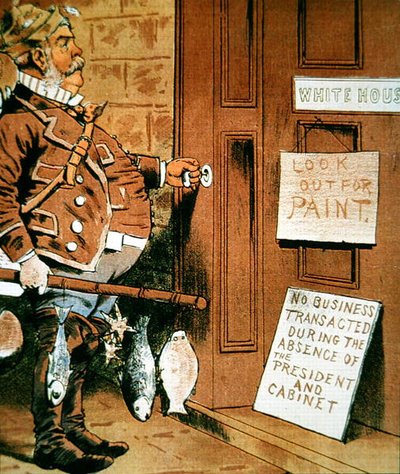 Karikatur von Präsident Chester A. Arthur aus dem 