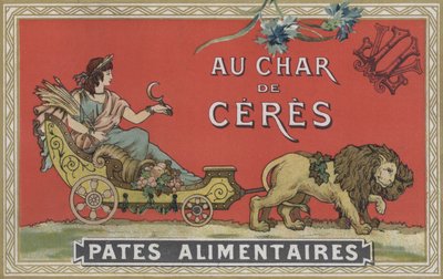 Ceres in einem von Löwen gezogenen Wagen von American School