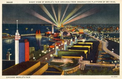 Weltausstellung in Chicago, Nachtansicht von der Aussichtsplattform des Sky Ridge von American School