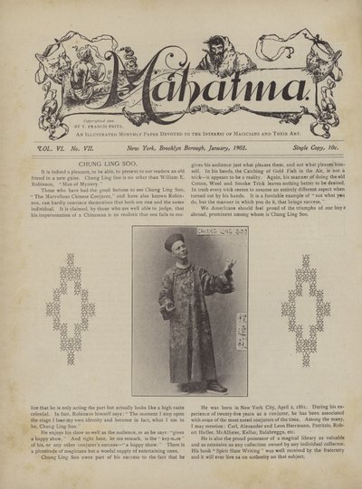 Chung Ling Soo, alias William E Robinson, Mann des Mysteriums von American School