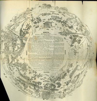 Cyclorama-Faltkarte zur Geschichte der großen Rebellion, ca. 1870 von American School