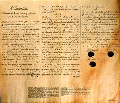Faksimile der Konvention zum Kauf von Louisiana durch die Vereinigten Staaten, 30. April 1803 von American School