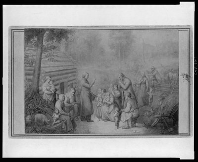 Pater Fenwicks Entdeckung der ersten Katholiken in Ohio, ca. 1870 von American School
