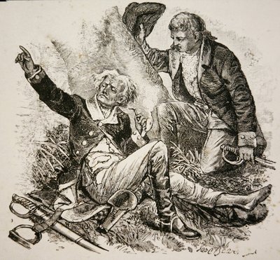General Herkimer, verwundet und die Schlacht von Oriskany leitend von American School