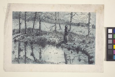 Mädchen am Teich von American School
