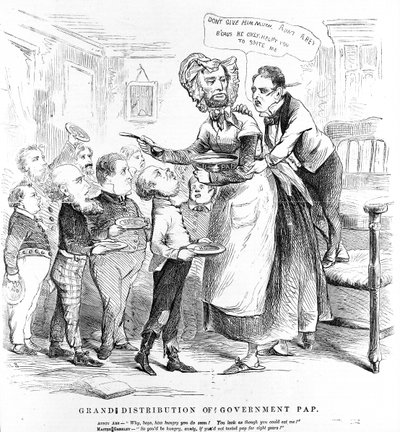 Große Verteilung von Regierungspapieren, aus den Humors of War von American School