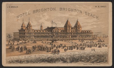 Hotel-Handelskarte (farbige Gravur) von American School