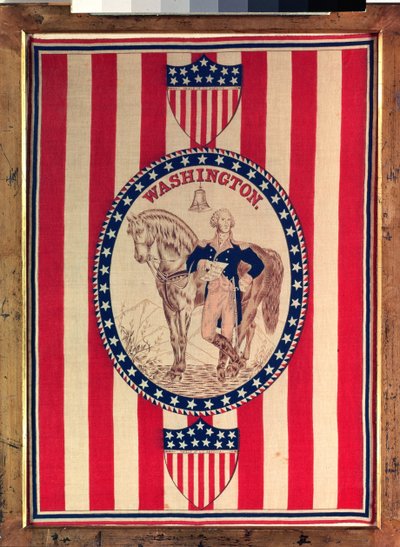 Taschentuch mit einem Ganzkörper-Reiterporträt von George Washington, ca. 1876 von American School