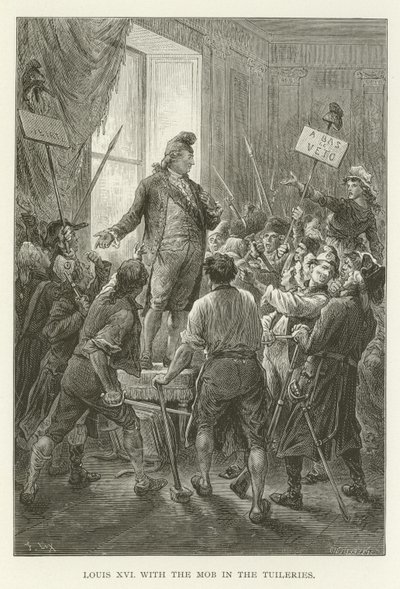 Ludwig XVI. mit dem Mob in den Tuilerien von American School