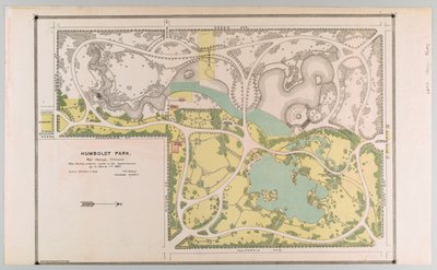 Karte des Humboldt Parks mit Parkverbesserungen, Chicago, Illinois von American School