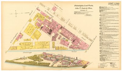Karte der Philadelphia Lead Works, 1889 von American School