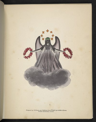 Tafel 1. Ein dunkler Engel. Spectropia; oder, Überraschende spektrale Illusionen, die überall Geister zeigen, und in jeder Farbe, etc. ser. 1. J.H. Brown, 1864 von American School