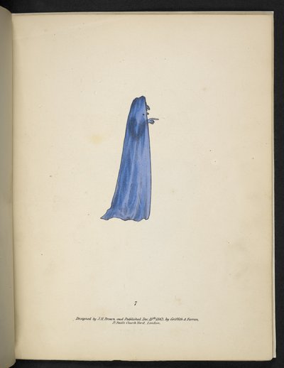 Tafel 7. Ein Geist in Blau. Spectropia; oder, Überraschende spektrale Illusionen, die überall Geister zeigen, und in jeder Farbe, etc. ser. 1. J.H. Brown 1864 von American School