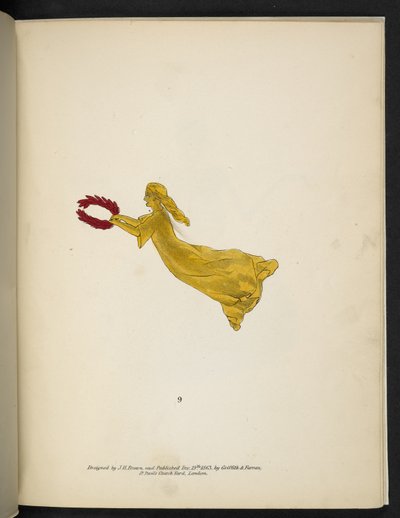 Tafel 9. Gelbe Figur, die einen roten Kranz hält. Aus 