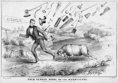 Polk gegen Wolle, oder, Der Harry-Kane, veröffentlicht von H R Robinson, New York, 1844 von American School