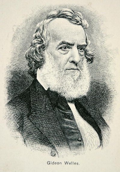 Porträt von Gideon Welles (1802-78), Sekretär der US-Marine während des Krieges und der Rekonstruktion von American School