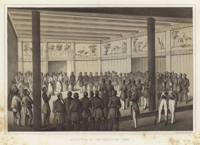 Empfang im Schloss von Shui, Ryukyu-Inseln von American School