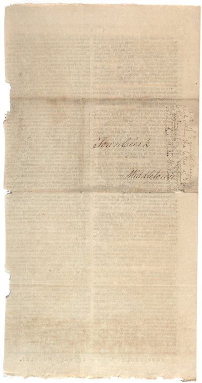 Resolutionen zur Drucklegung des NYS-Vorschlags für Verfassungsänderungen, Oktober 1788 von American School