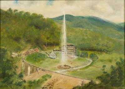 Round Knob Inn und der Brunnen von American School