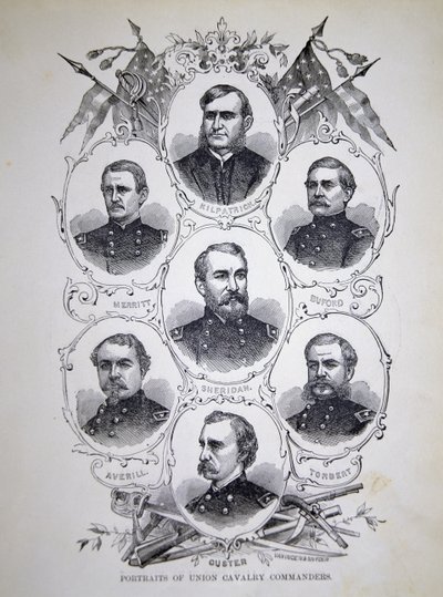 Sieben Porträts prominenter Kavalleriekommandanten der Unionsarmee von American School