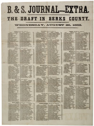 Der Entwurf in Berks County, 26. August 1863 von American School