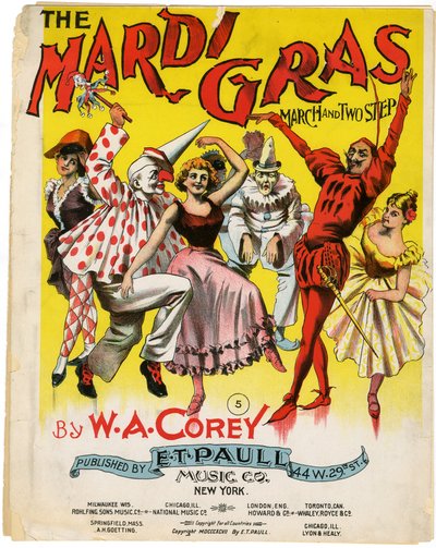 Der Mardi Gras Marsch und Two Step [Notenblattumschlag], 1897 von American School