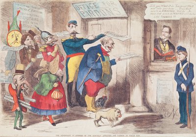Die reuigen (?) Feinde der Republik bitten Onkel Sam um Vergebung, 1869 von American School