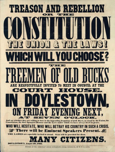 Verrat und Rebellion oder die Verfassung, die Union und die Gesetze! Was wirst du wählen? 1861 von American School