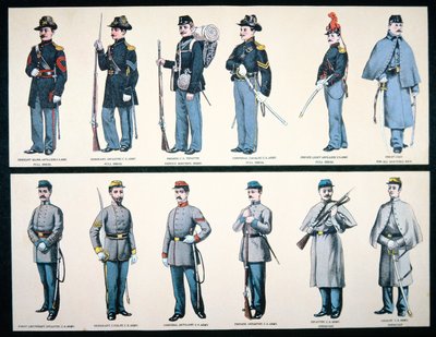 Uniformen der Unions- und Konföderierten Armee von American School