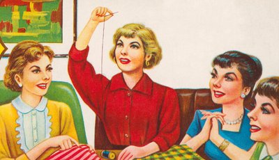 Frauen bei einem Nähkreis von American School