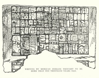 Schrift der mexikanischen Indianer, die mehr als 10.000 Jahre alt sein soll von American School